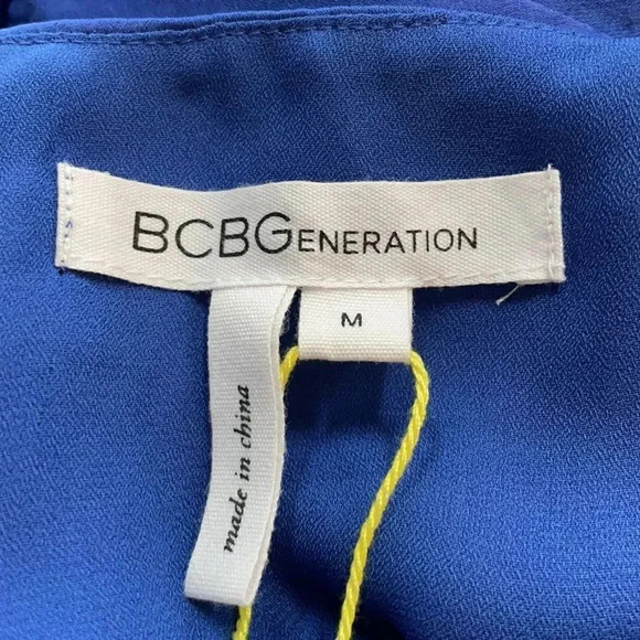 BCBGeneration Faux Wrap dress Azure Blue Size medium NWT Cocktail Minidress - Picture 10 of 12